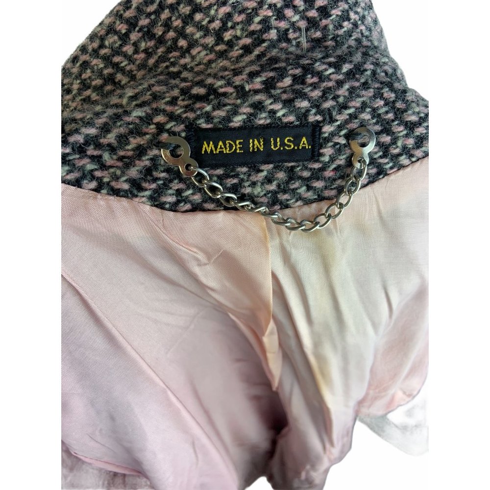 Women's vintage Wool trench coat with scarf - Picture 11 of 12